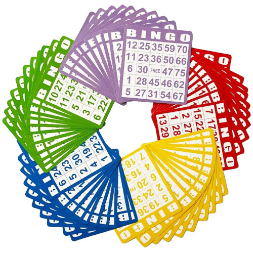 Yuanhe 50 Κάρτες Bingo - Σετ Παιχνιδιών για Παιδιά και Οικογένεια, Ιδανικό για Γιορτές