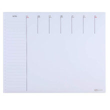 Quartet Glass Desktop Weekly Planner 17 """" X 22 """" Whiteboard Dry Slete Surface Clean Erase inkluderer 1 t?r sletningsmark?r White (GDP2217W)