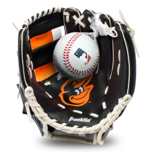 Gant et balle de teeball Franklin Sports MLB pour enfants - Baltimore Orioles - Gant 9,5"