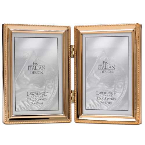 Lawrence Frames Classic Bead Picture Frame  3.5x5 Double  Gold  2 Count