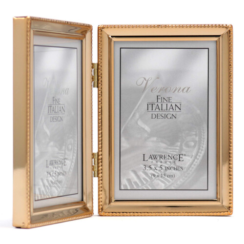 Lawrence Frames Classic Bead Picture Frame  3.5x5 Double  Gold  2 Count 1