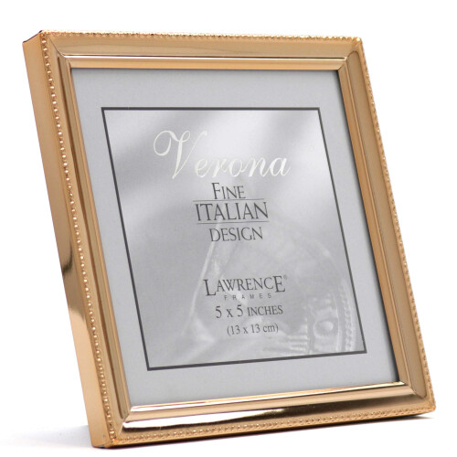Lawrence Frames Classic Bead Picture Frame  5x5  Gold 1