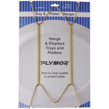 Plymor Gold Finish Wall Mountable Tray and Platter Hanger  14.25"""" H x 6.5"""" W x 0.875"""" D (For Trays or Platters 16"""" - 30"""")  Pack of 2