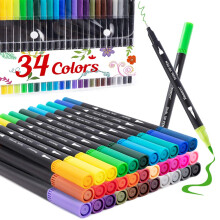 Marcaje de colorat Pen Dual Marker Sfat Sfat pentru Colorarea pentru Adul?i 34 Caligrafie Caligrafie Sfat Fine Pen pentru jurnal pentru ncepator