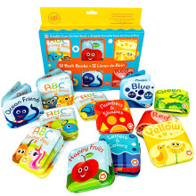 Super Bath Book Set av 12 (Frukter Ocean Friends ABC Numbers Books; Color Recognition Bath Books inklusive Yellow Green Red and Blue Color TOICS
