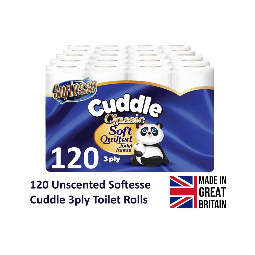 Softesse Cuddle 3 Ply Soft Quilted120 Non Scented Toilet Rolls 60 X 2 Original Toilet Roll Bulk Buy