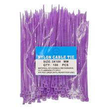 SYD CHEN 4-Zoll-Kabelbinder (100 Stck), 18 Pfund starke Nylon-Kabelbinder (lila)