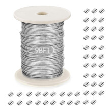 Wiszacy drut zawieszony plastikowy drut ze stali nierdzewnej z 50pcs aluminiowy Symping Petla rekawa do wiszacego ramy fotograficznej Murzeczka l