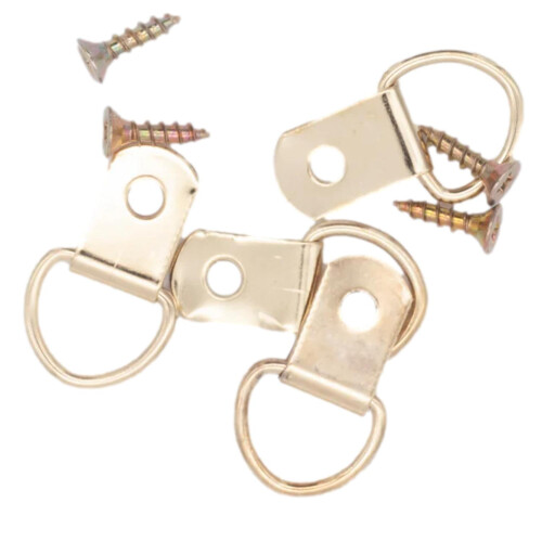 X-Hooks Brass D Rings For Picture Frames (4 Pack) 2