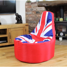 Union Jack High Back Gaming Bean Bag Chair - Indoor & Outdoor Comfort