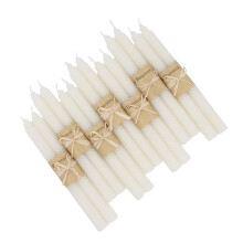 Set of 14 Beeswax Taper Candles  9 Inch Smokeless Dripless Unscented Canldes  Beeswax Candle for Home Gift Ideas  White Taper Candles Gift for Family