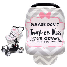 Metplus No Touch Sign Car Seat Cover for Babies Mom Nursing Covers Breastfeeding Scarf Multi Use Infant Carseat Canopy for Newborn Carrier/Stroller/