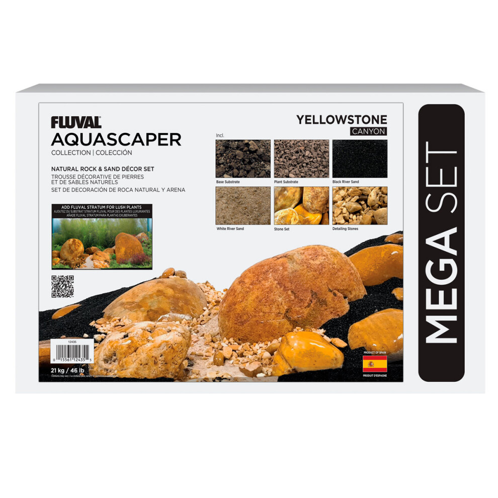 Fluval ( Stone) Stone Rock Aquarium Aquascaper Decoration Bundle Kit Yellow