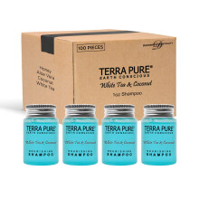 Terra Pure White Tea & Coconut sampon Travel Size szllodai szolgltatsok 1 oz. (100 eset)