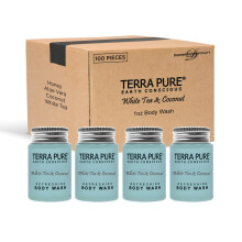 Terra Pure White Tea & Coconut Body Wash, Reisegre, Hotelannehmlichkeiten, 1 oz. (Fall von 100)