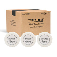 Sabonete Terra Pure Chá Branco e Coco | Conjunto de Produtos de Hotel Tamanho Viagem | 0.6oz | 300 Peças