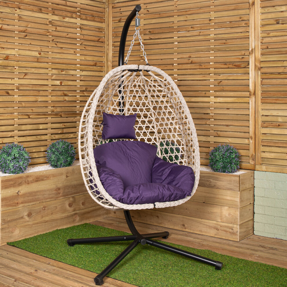 Samuel Alexander Indigo Hanging Egg Chair - Steel/Polyester - 180g - Image 4