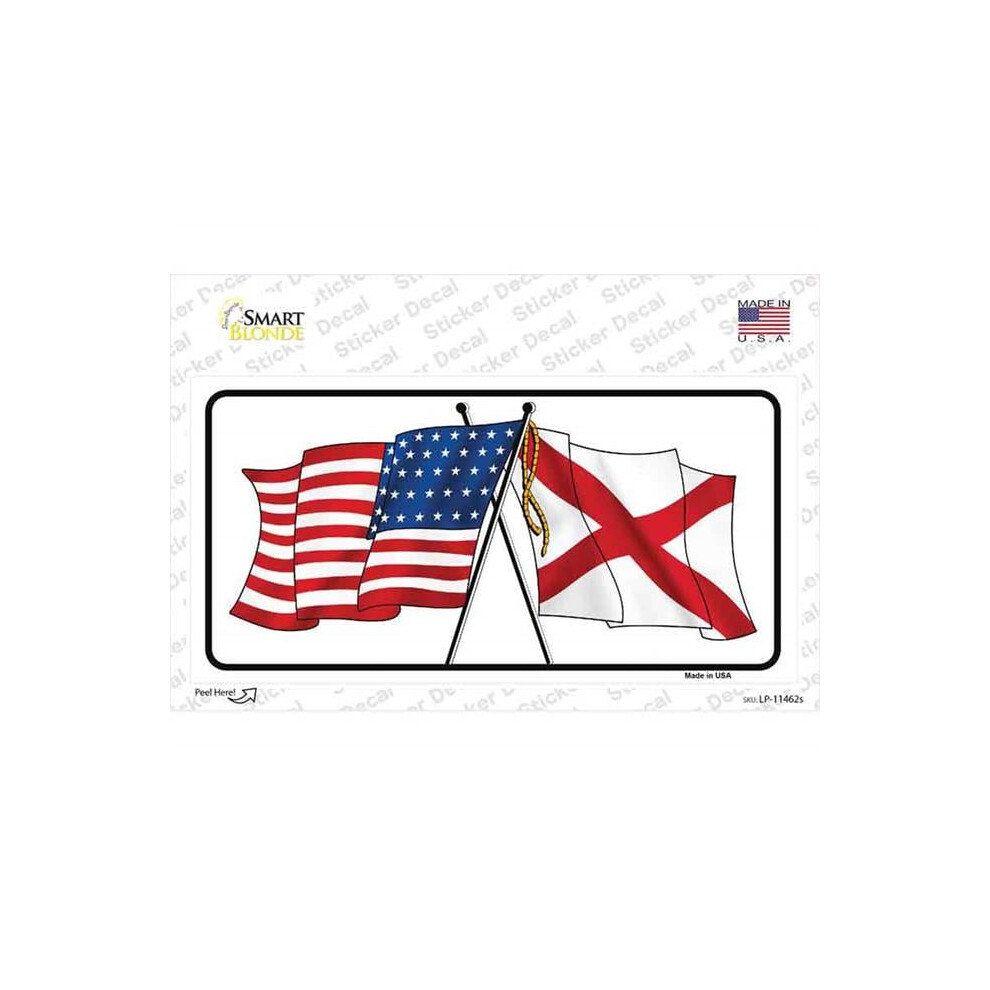Smart Blonde Lp-11462S-M Alabama Crossed Us Flag Novelty Sticker Decal - Medium 731997960250