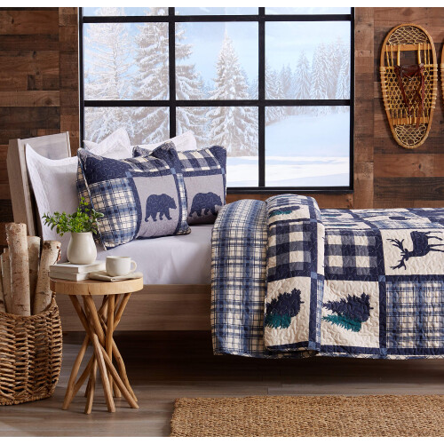 Great Bay Home Lodge Κουβέρτα Κρεβατιού Twin/Twin XL με 1 Μαξιλαροθήκη 2