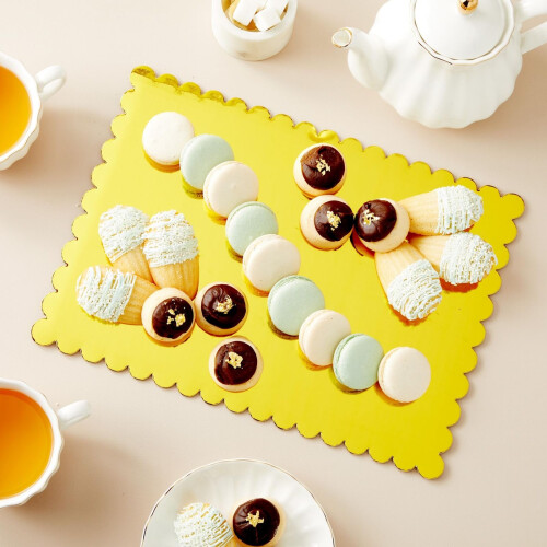 12 Τεμάχια Χρυσές Πλάκες Κέικ 10x14 Ίντσες για Cupcakes 1