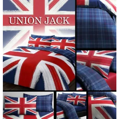 (King) Union Jack Reversible Duvet Cover Set
