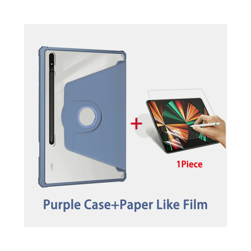 ( And Film, S7fe S8(S7)Plus 12.4) 360Æ³ Rotation Case For Samsung Tab S6 Lite A8 A9+ Purple 967854317589