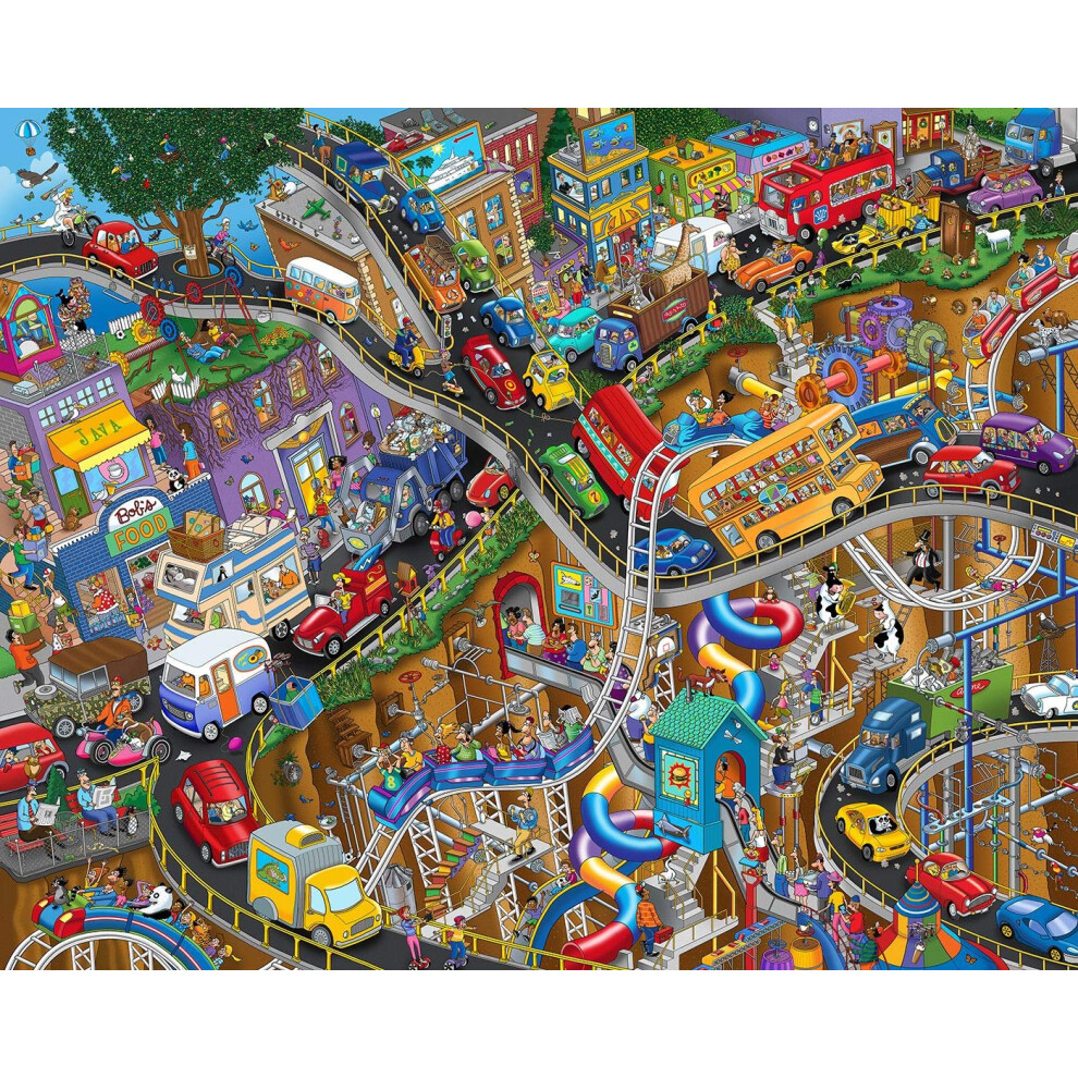 Photos - Jigsaw Puzzle / Mosaic Springbok  Getting Away - 1000 Piece Jigsaw Puzzle- Cartoon Illustration of Transportation to Challenge Your Brain 