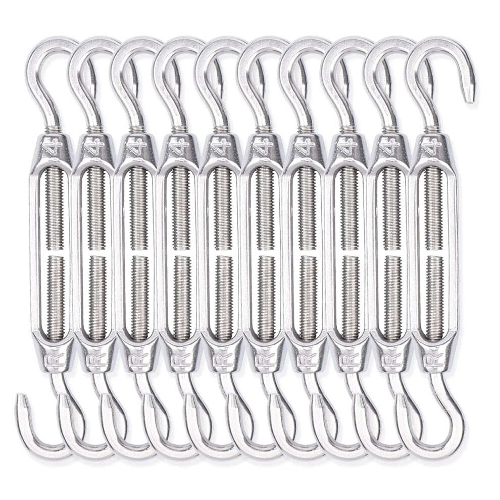 10Pcs M4 Turnbuckles Alele Stainless Steel 304 Adjustable Turnbuckle (Hook & Hook) 711796625925