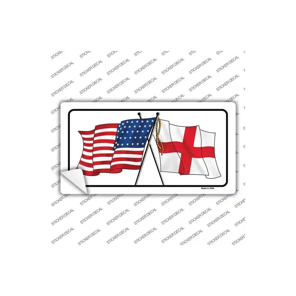 Smart Blonde Lp-11516S-Xl England Crossed Us Flag Novelty Sticker Decal - Extra Large 731997960519