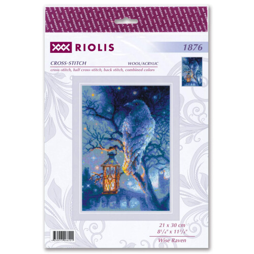 Riolis Counted Cross Stitch Kit Wise Raven 1876 1