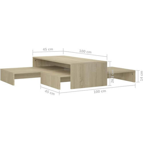Modern Wood Design Nesting Coffee Table Set for Living Room 1