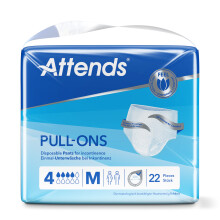Attends Pull-Ons Incontinence Pants 4, Medium (31-43in), Pack of 22 – All-in-One Underwear with 100% Breathability & Dryness Core