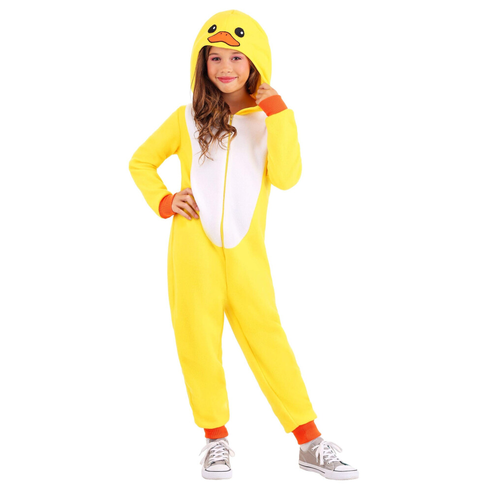 Photos - Fancy Dress Kids Yellow Duck Onesie Costume Boys and Girls Duck Costume Halloween Easter Roleplaying Outfit Small Yellow FUN7297CH