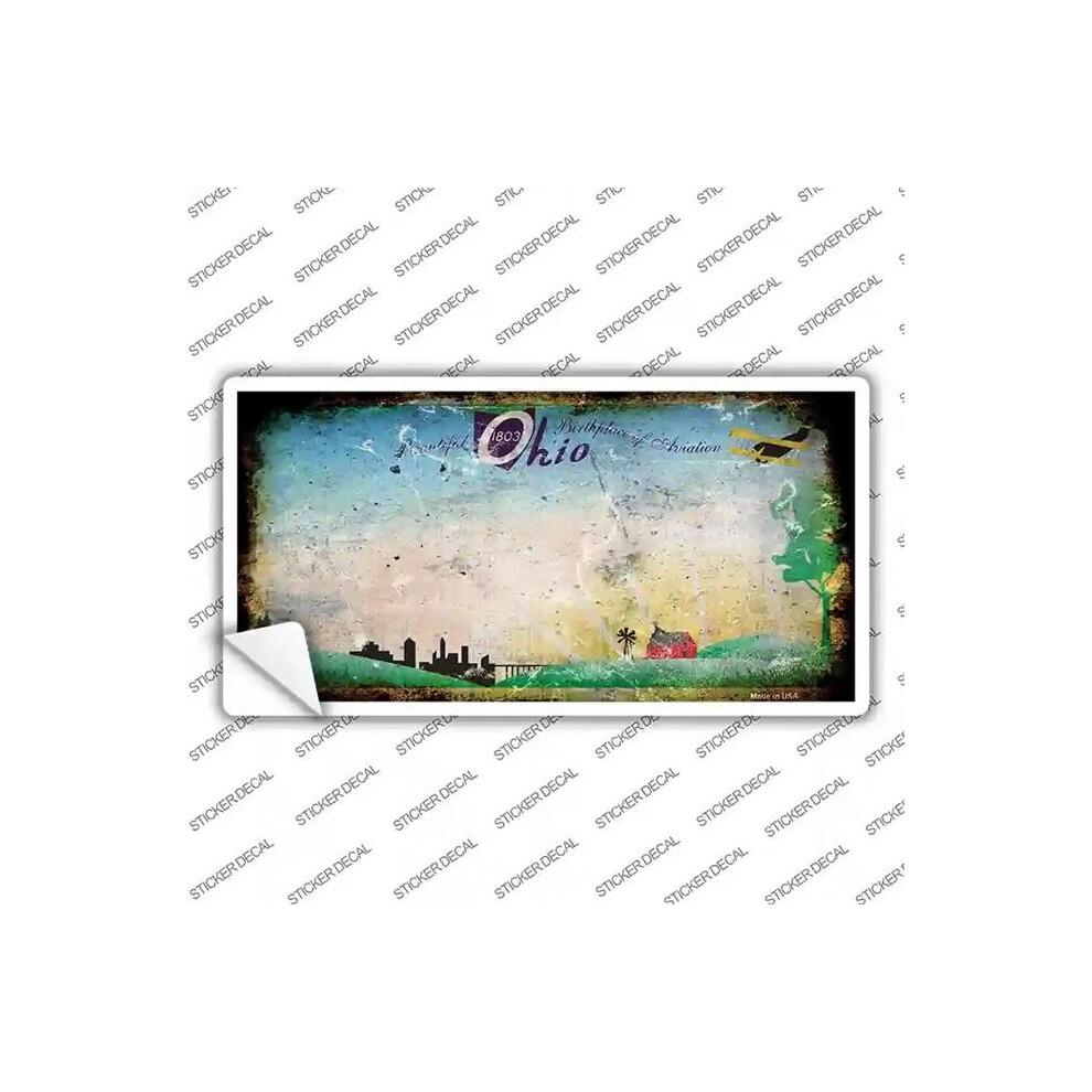Smart Blonde Lp-8193S-L Ohio State Rusty Background Novelty Sticker Decal - Large 792636053634