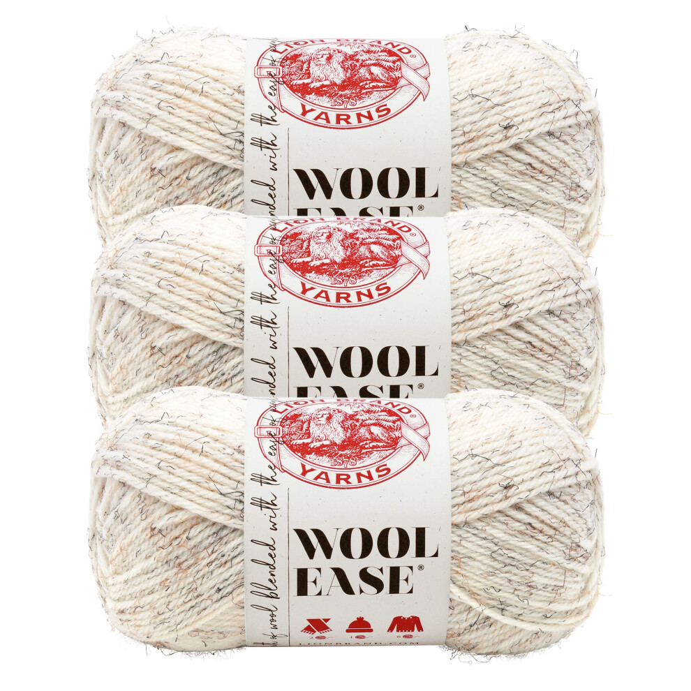 (3 Pack) Lion Brand Yarn Wool-Ease Yarn  Wheat