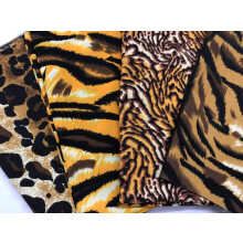 AMORNPHAN Set of 4 Tiger Leopard Animal Pattern Printed Cotton Quilting Fabric Bundle for Patchwork Needlework DIY Handmade Sewing Crafting Scrapbooki