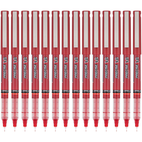 Pilot Pilot Precise V5 Capped Liquid Ink Rolling Ball Pens Extra Fine Point 0,5 mm Rd Frpackning med 14