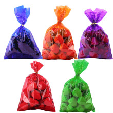 Morepack Mors dag farvede cellofanbehandlingsposer 6x9 tommer 100 stk farverige cellofanposer med 100 twist -b?nd 2,5 m. Cello -poser til festgun