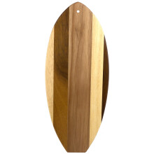 Helt bambus Rock & Branch Series Shiplap Li'l Surfer Surfboard Shaped Wood Servering and Cutting Board | Fantastisk til v?gkunst