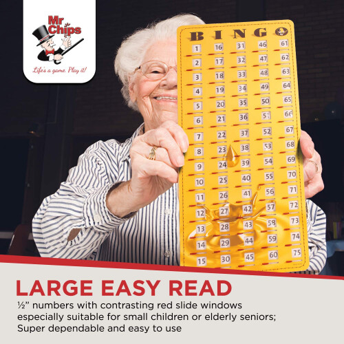 MR CHIPS Ανθεκτική Κάρτα Bingo με Παράθυρα - Μεγάλη Κάρτα Bingo Χάρτινη - Στυλ Gold Rush 1