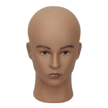 HAIRWAY Mnnlicher Mannequinkopf mit Glatze, professioneller Kosmetologie-Gesichts-Make-up-Puppenkopf fr Perckenherstellung, Display, Hte, Brillen