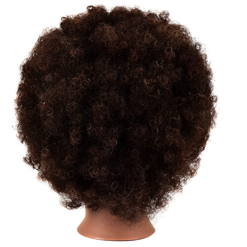 Testa Manichino Riccia Afro con Capelli 100% Naturali per Parrucchieri e Styling 2
