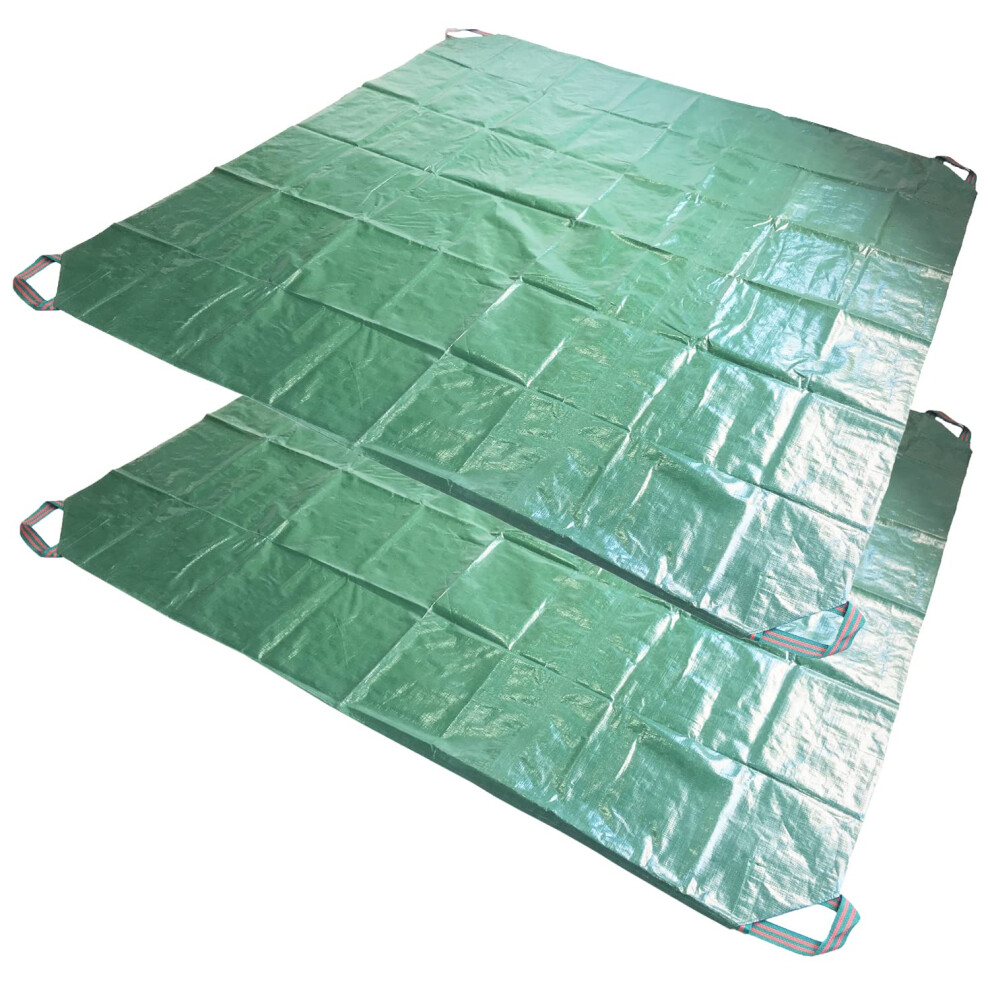 2-Pack 7x7 Ft Waterproof Tarps Yard Garden Leaf Tarp W/ 4 Handles for Sandbox Cover Outdoor Tarp Lawn Debris Tarp Landscape Pruning Tarp Tent Footprin-image-OPC-PFRRFC6-NEW