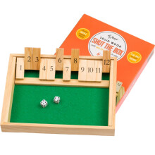 Juego Shut The Box de Regal Games - Divertido juego de matemáticas con tablero de madera para adultos y niños - Juego de dados de 12 puntos