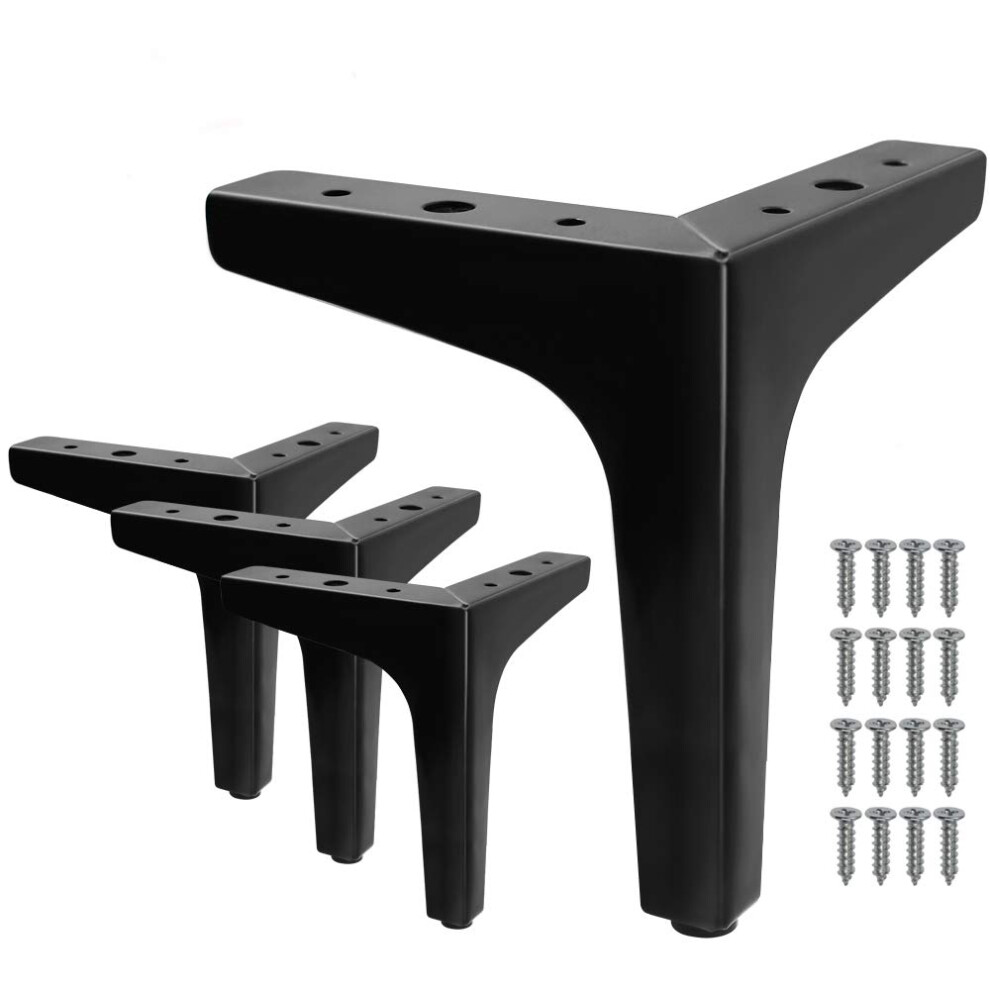 Seimneire 4Pcs 7 Inch Furniture Legs Modern Style Furniture Sofa Legs Metal Matte Black Triangle Feet For Table Cupboard Sofa Couch Chair 779584508713