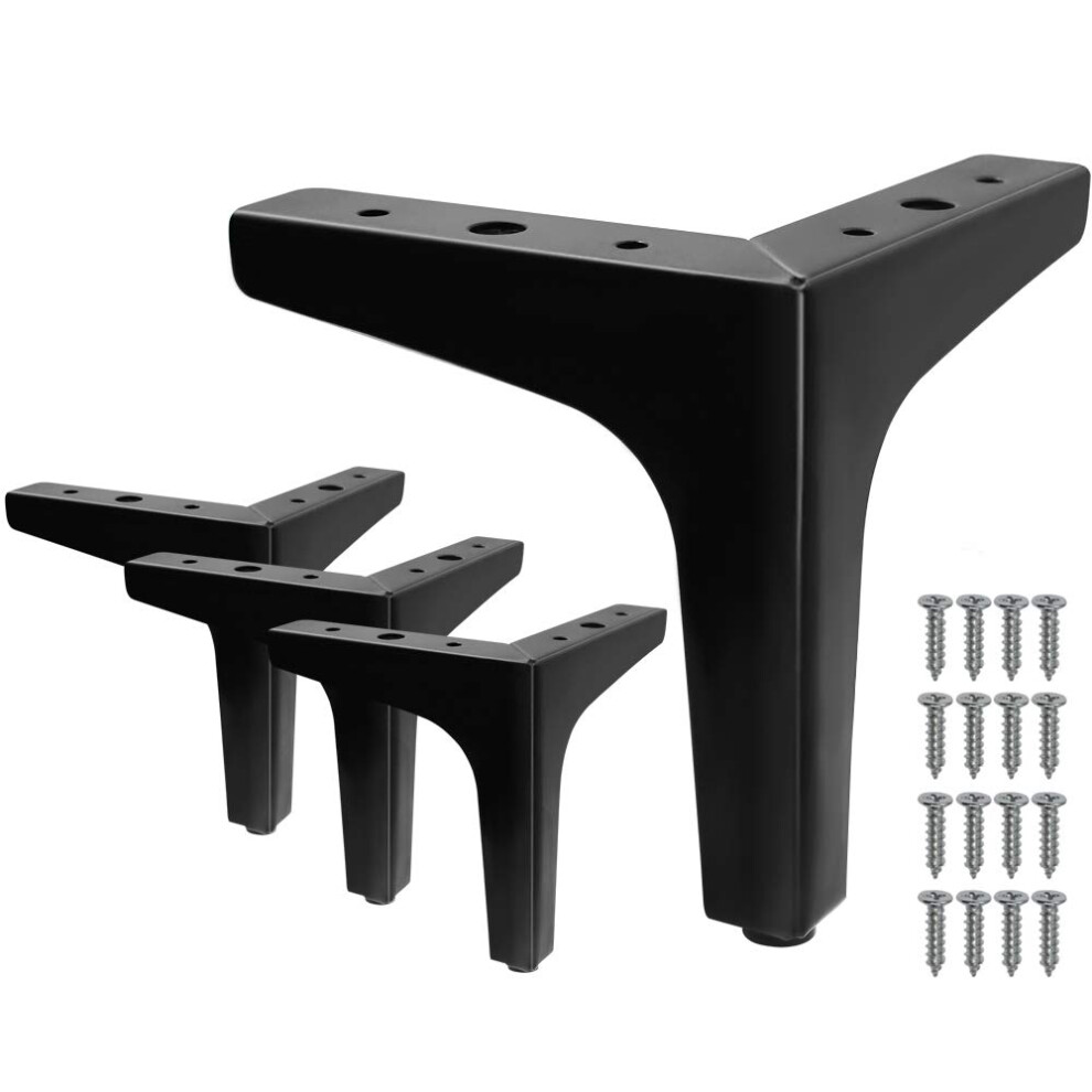 Seimneire 4Pcs 6 Inch Furniture Legs Modern Style Furniture Sofa Legs Metal Matte Black Triangle Feet For Table Cupboard Sofa Couch Chair 779584508706