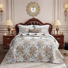 CHIXIN Colcha Queen Oversized - Coleção Luxo - Padrão Paisley Damask - Capa de Cama Clássica e Linda, Leve, Ultra Macia, 4 Peças