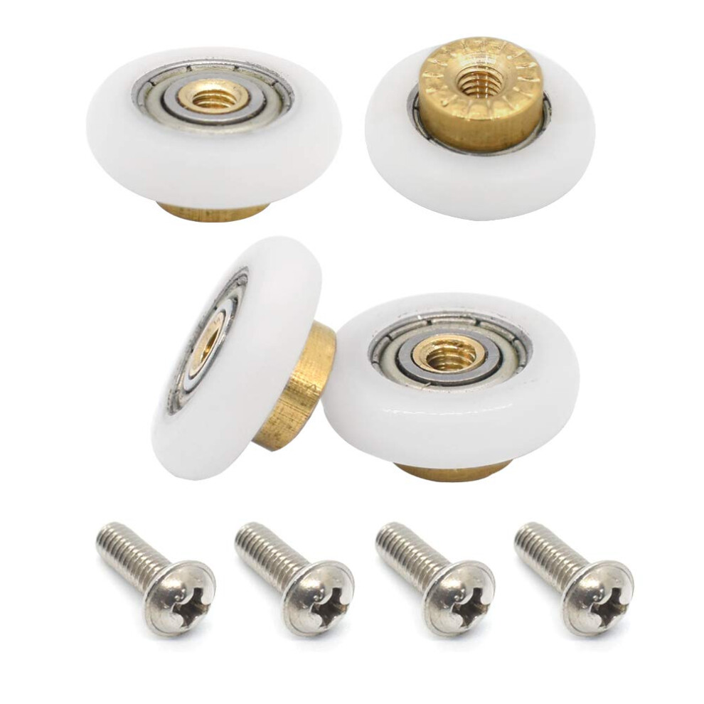 4Pcs Shower Door Rollers Runners Wheels Replacement Part Bathroom Glass Door Runner Sliding Shower Door Roller Wheel 19Mm 008574357728