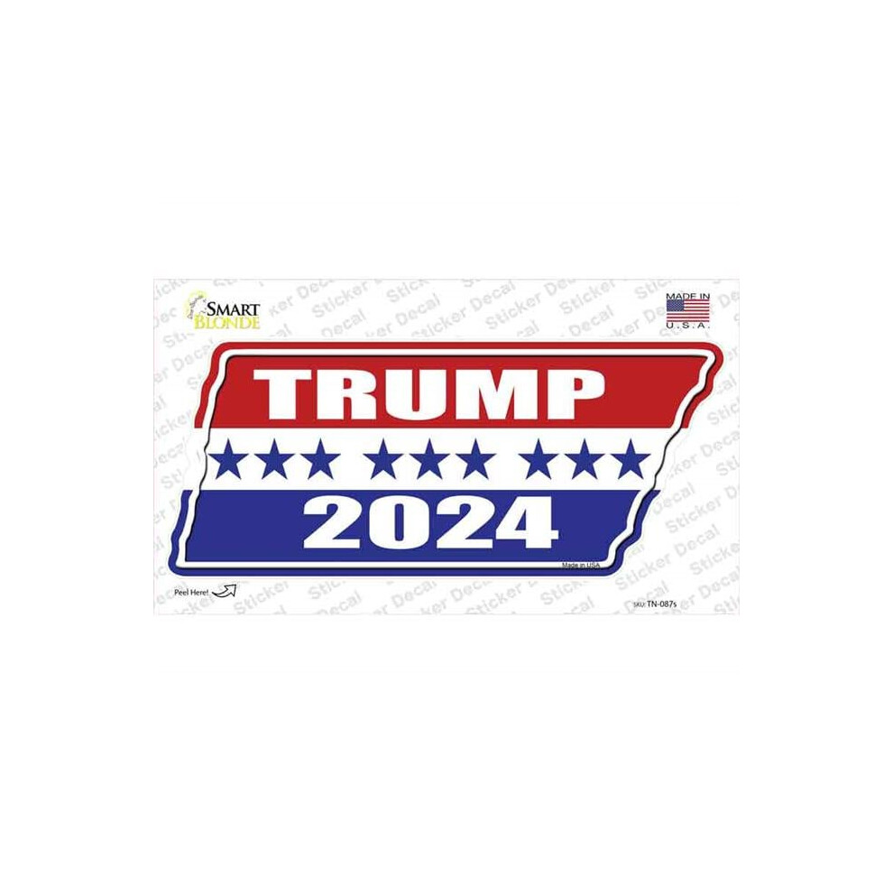 Smart Blonde Tn-087S-M Trump 2024 Stripes Novelty Tennessee Shape Sticker Decal - Medium 792636304323