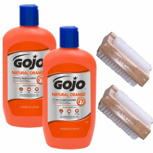 Detergente per le mani Gojo Soap, detergente naturale all'arancia e pomice, scrub profumato agli agrumi, 2 bottiglie da 14 once ciascuna [totale